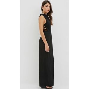 Black Side Cut Outs High Leg Slit Dress Forever21